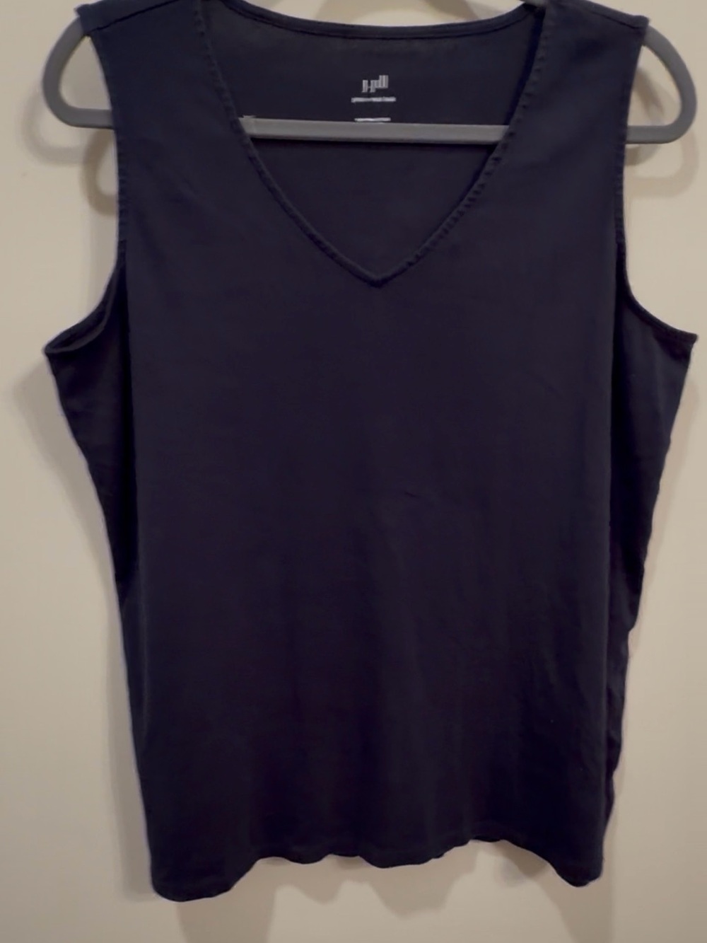 J Jill cotton Sleeveless V-Neck Tank Top - Black L - Picture 2 of 4